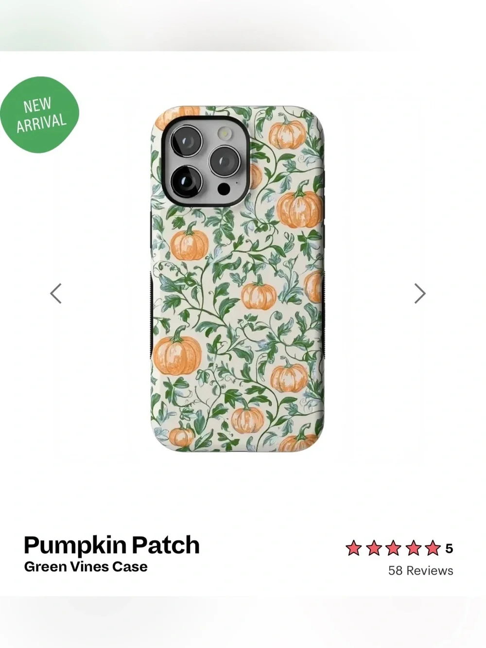 🎃 Casely Pumpkin Patch Green Vines IPhone 15 Pro Max Bold Flex Mag Safe case